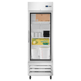27 in. Commercial One Glass Door Convertible Reach-In Refrigerator/Freezer with 23 Cu. Ft. Capacity in Stainless Steel, ETL Listed (KM-RIC-1DGD)